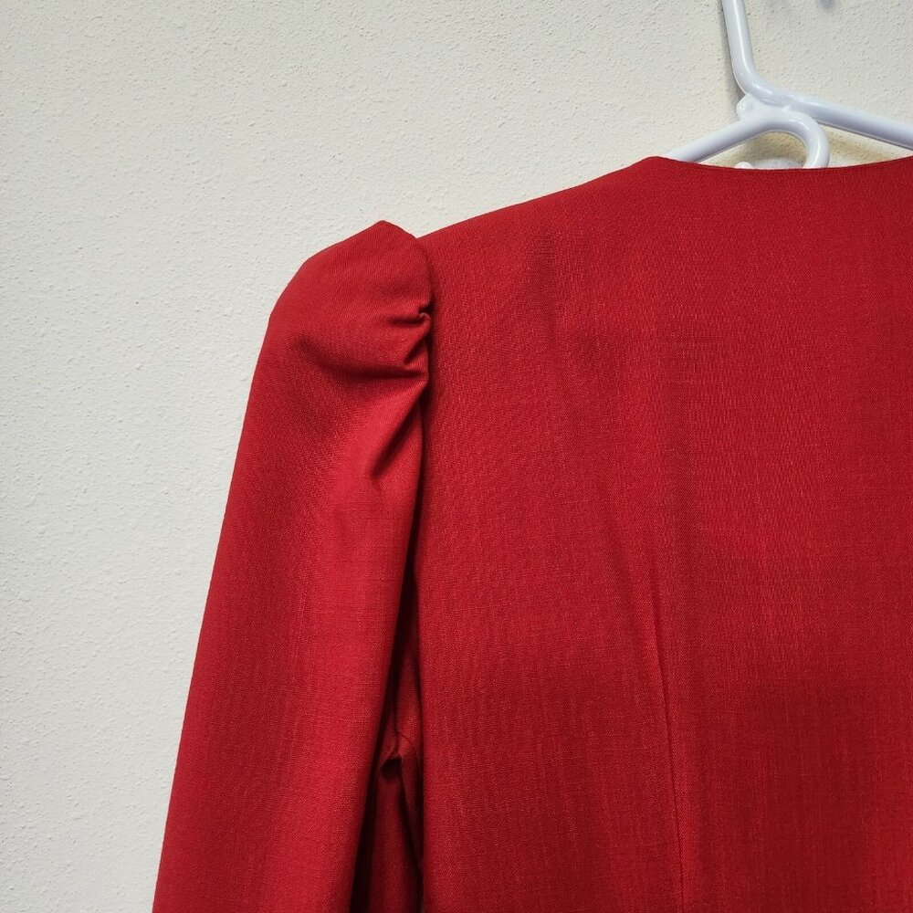 Vintage 1980s Pantsuit First Focus Red 13/14 Sailor Structured Maximalist Retro - Picture 8 of 16